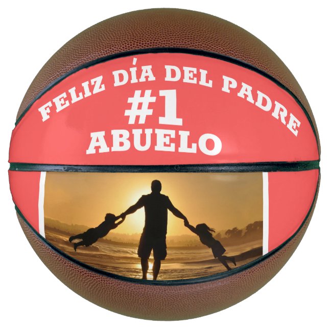 Abuelo #1 Feliz Dia Del Padre Custom Foto Basketball (Vorderseite)