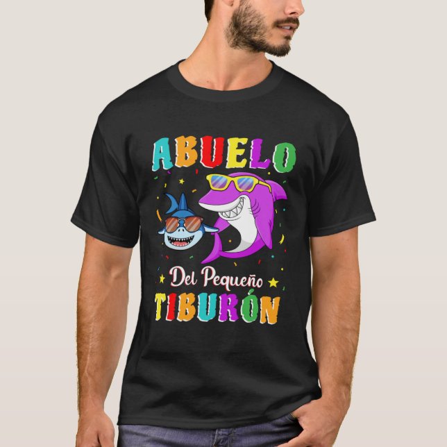 Abuelo del Pequeño Tiburón nieto cumpleaños tiburó T-Shirt (Vorderseite)
