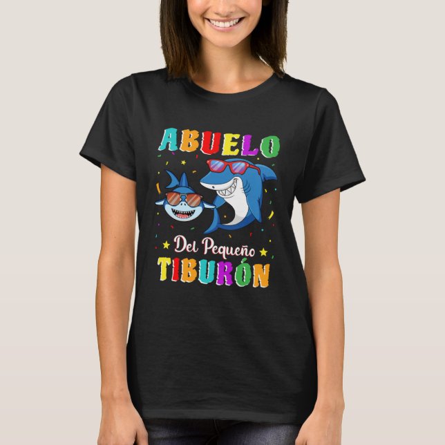 Abuelo del Pequeño Tiburón nieto cumpleaños tiburó T-Shirt (Vorderseite)