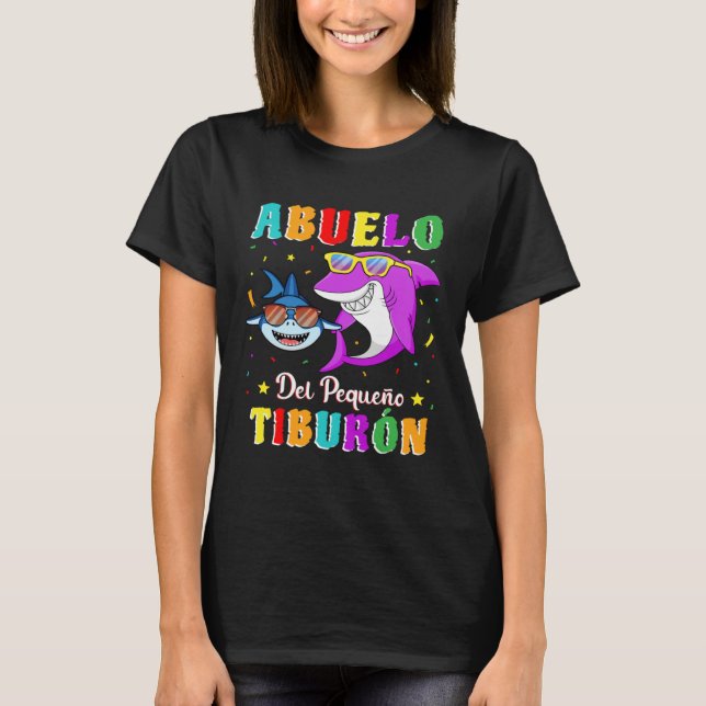 Abuelo del Pequeño Tiburón nieto cumpleaños tiburó T-Shirt (Vorderseite)