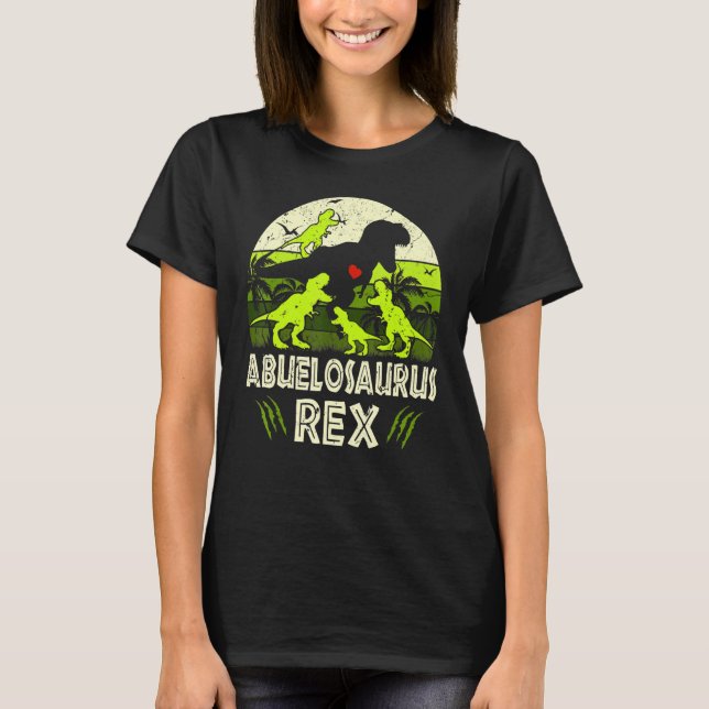 Abuelo Dinosaur T Rex Abuelosaurus 4 Kinder Famili T-Shirt (Vorderseite)