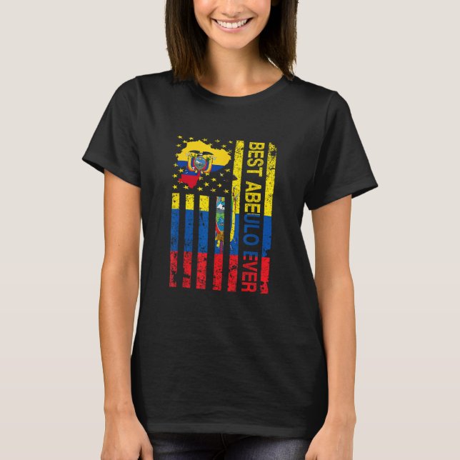 Abuelo Ecuadorian Opa - Ecuador USA Flag Fathe T-Shirt (Vorderseite)