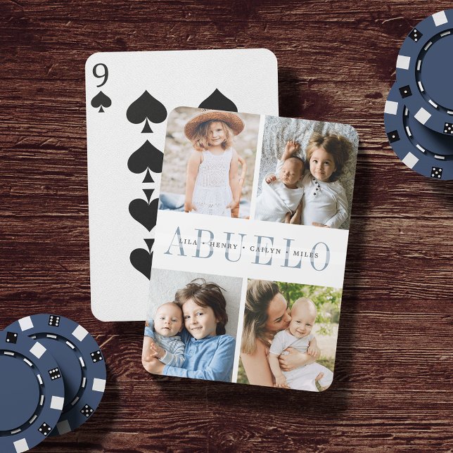 Abuelo Foto Collage & Grandchildren Namen Spielkarten (Von Creator hochgeladen)