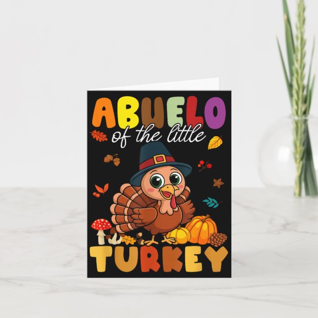 Abuelo Of The Little Turkey Thanksgiving Baby Show Karte (Vorderseite)