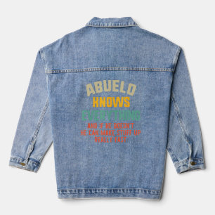 Abuelo weiß alles, was der Vintage Vatertag lustig Jeansjacke