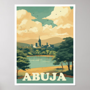 Abuja Nigeria Art Vintage Reise Poster