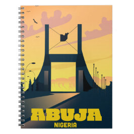 Abuja Nigeria City Gate Vintage Reiseplakat Notizblock