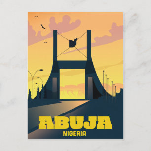 Abuja Nigeria City Gate Vintage Reiseplakat Postkarte