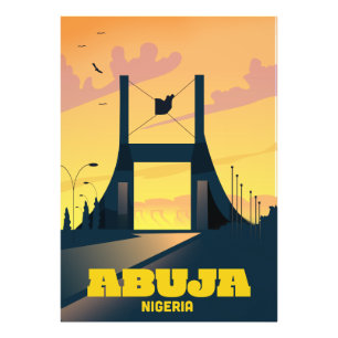 Abuja Nigeria City Gate Vintage Reiseposter Fotodruck