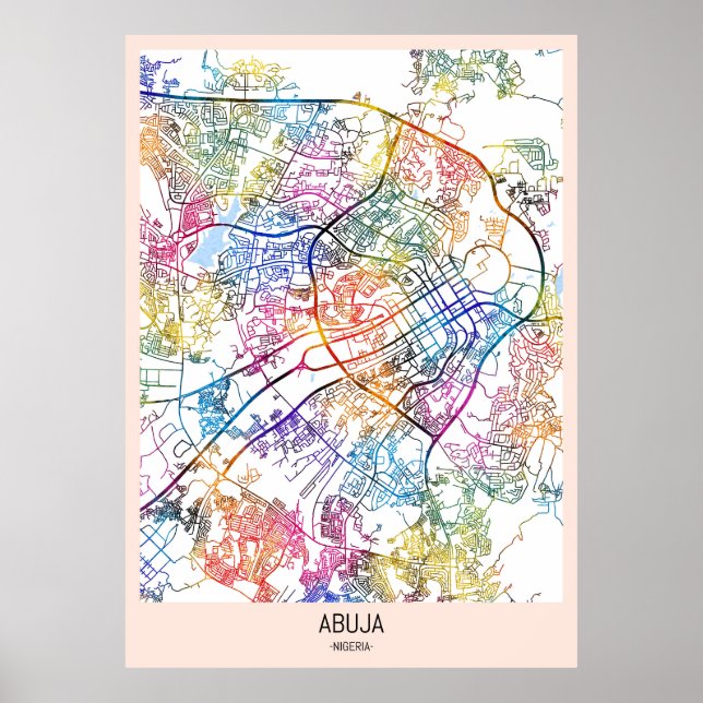 Abuja Nigeria City Map Poster (Vorne)