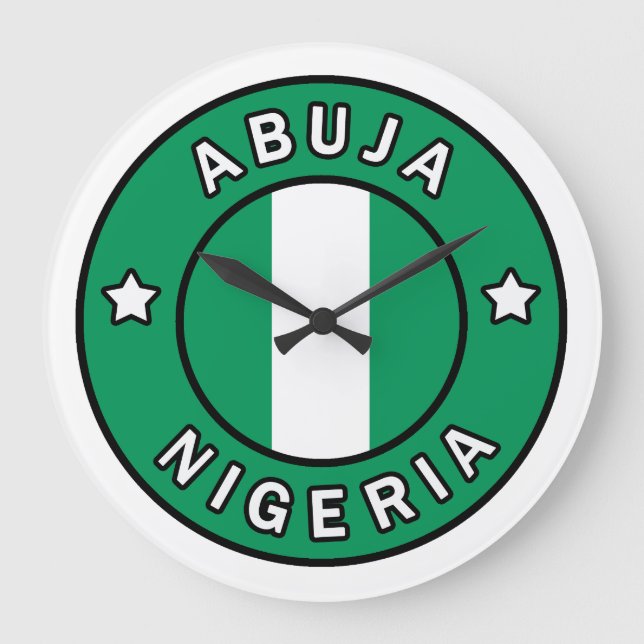 Abuja Nigeria Große Wanduhr (Vorderseite)