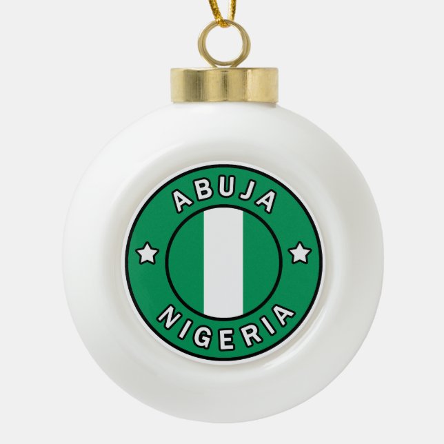 Abuja Nigeria Keramik Kugel-Ornament (Vorderseite)