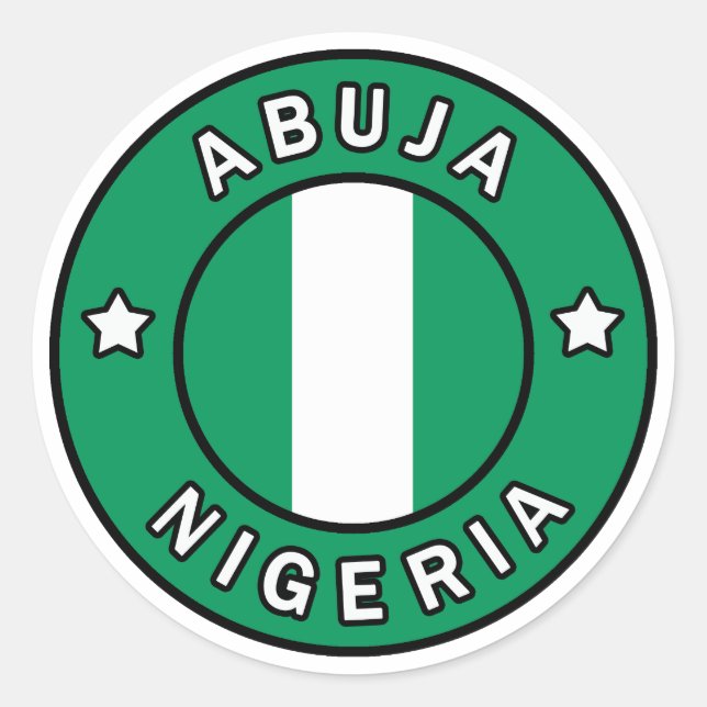 Abuja Nigeria Runder Aufkleber (Vorderseite)