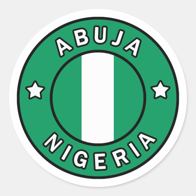 Abuja Nigeria Runder Aufkleber (Vorderseite)