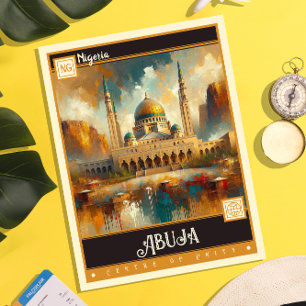 Abuja, Nigeria   Vintage Gemälde Postkarte