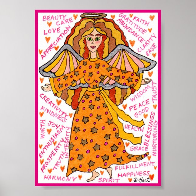 Abundance Angel Positive Affirmative Mini Poster (Vorne)