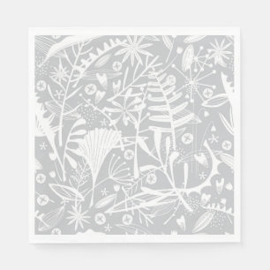 Abundance Botanical Silver Gray Napkin Serviette