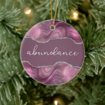 Abundance Inspirational Word Mauve Lila Agate