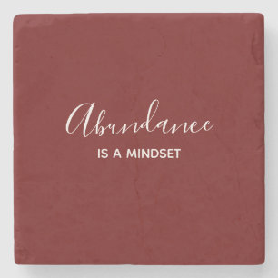 Abundance ist ein Mindset Red Stone Untersetzer