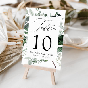 Abundant Greenery Personalized Wedding Tischnummer
