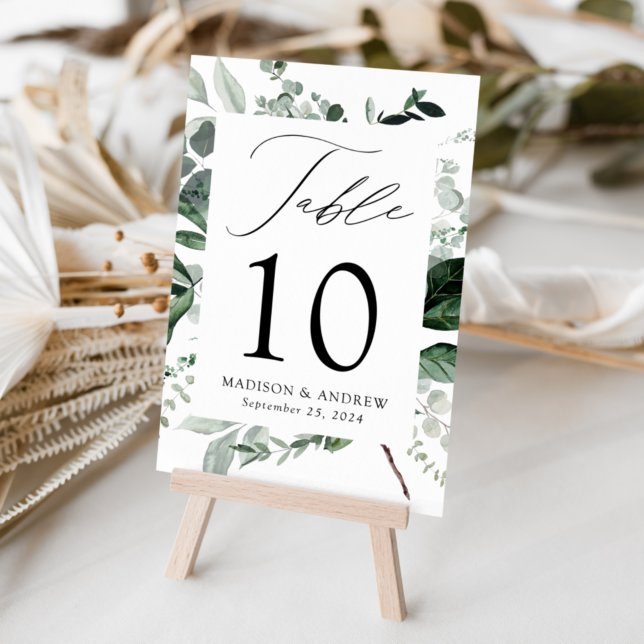 Abundant Greenery Personalized Wedding Tischnummer (Von Creator hochgeladen)