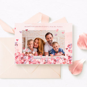 Abundant Hearts   Two Photo Valentine's Day Feiertagskarte