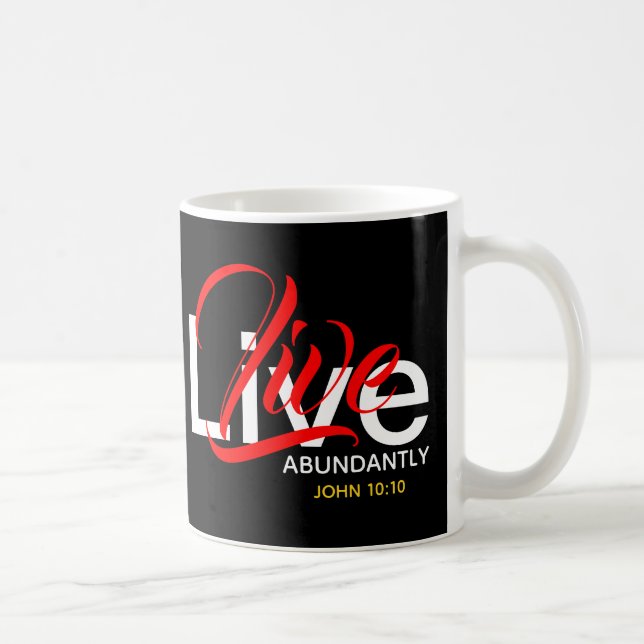 ABUNDANT LIFE Christlich Monogramm Kaffeetasse (Rechts)