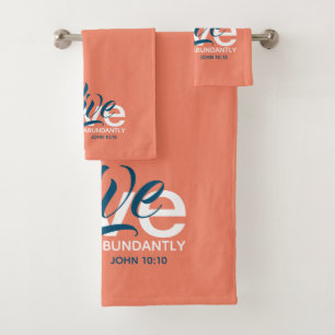 ABUNDANT LIFE John 10:10 Christlich SALMON Badhandtuch Set