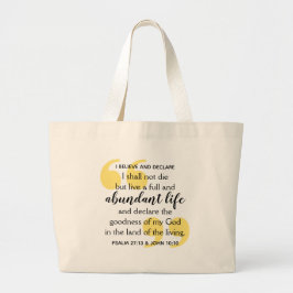 ABUNDANT LIFE Positive Christlich Affirmative Jumbo Stoffbeutel