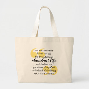 ABUNDANT LIFE Positive Christlich Affirmative Jumbo Stoffbeutel