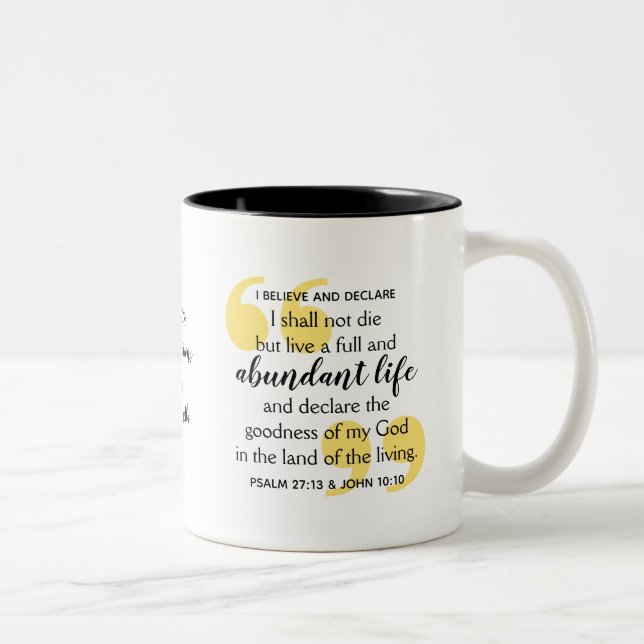 ABUNDANT LIFE Positive Christlich Affirmative Zweifarbige Tasse (Rechts)