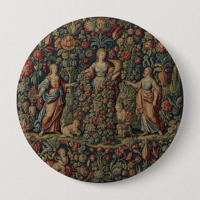 Abundia Good Fortune + Prosperity Tapestry Button (Vorderseite)