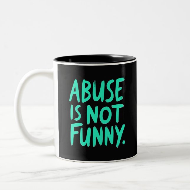Abuse is not funny zweifarbige tasse (Links)