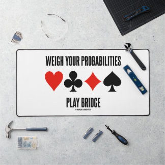Abwägen Ihrer Chancen spielen Bridge Card-Anzug Schreibtischunterlage
