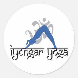 Abwärts gegenüber Hund Iyengar Yoga Runder Aufkleber