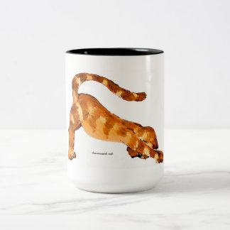 Abwärts Katzen-Tasse-Ursprüngliche Kunst durch Zweifarbige Tasse