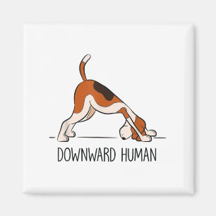 Abwärts Mensch - Männer Frauen Funny Dog Yoga Magnet
