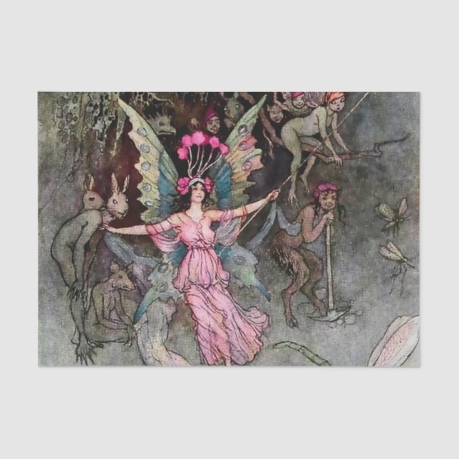 "Abwärts" von Warwick Goble Seidenpapier (Vorderseite)