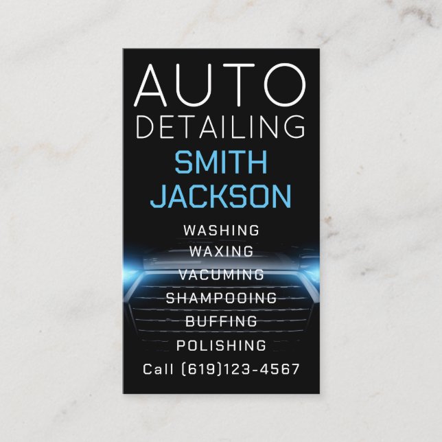 Abwasch von Kraftfahrzeugen - Druckabwaschen Visitenkarte (Vorderseite)