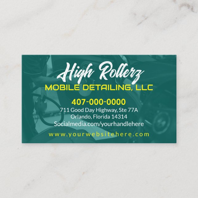 Abwasch von Kraftfahrzeugen - Druckabwaschung Visitenkarte (Vorderseite)