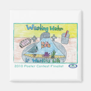 Abwasser vergeudet das Leben Magnet