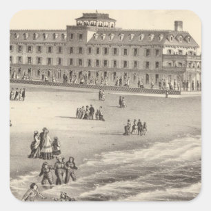 Abwehr-Haus, Strand-Hafen, NJ Quadratischer Aufkleber