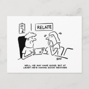 Abwesend Ehemann sendet eine Postkarte. Postkarte