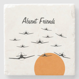 Abwesende Freunde F4U Corsair Steinuntersetzer