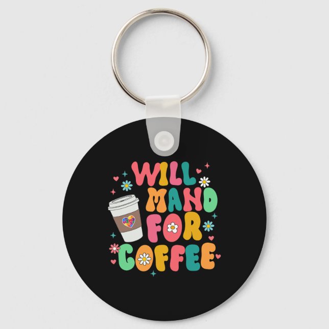 Aby Sped Autismus Awareness Coffee Lover wird Mand Schlüsselanhänger (Vorderseite)