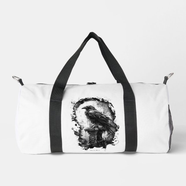 Abyssal Gaze Heavy Metal Raven Skull Duffel Bag Duffle Bag (Vorderseite)