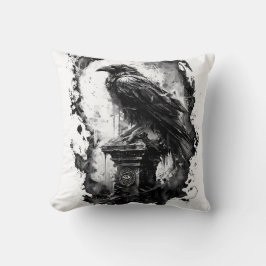 Abyssal Gaze Heavy Metal Raven Skull Kissen