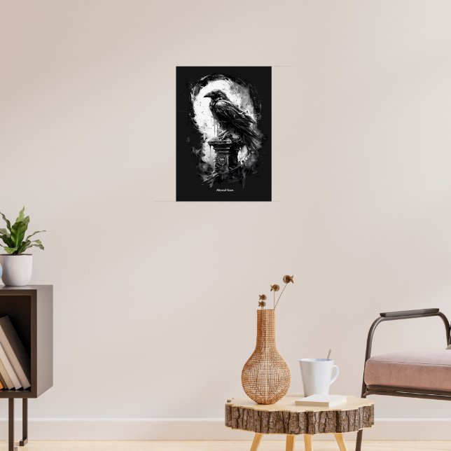 Abyssal Gaze Heavy Metal Raven Skull  Poster (Wohnzimmer 3)