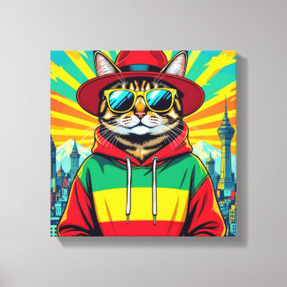 ABYSSINER-GROSSSTADTKATZE LEINWANDDRUCK