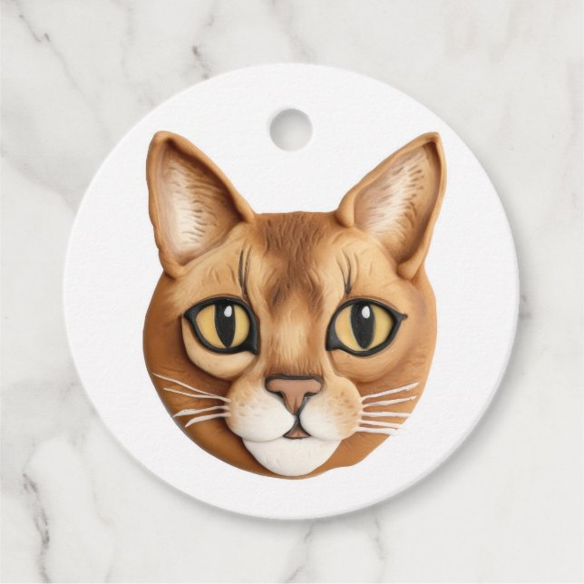 Abyssinian Cat 3D Inspiriert Geschenkanhänger (Vorderseite)